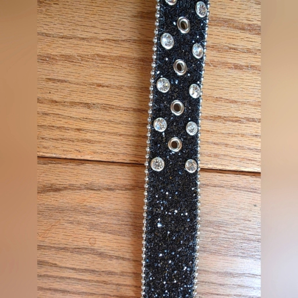 Black Studded Belt with Silver Accents - Picture 2 of 3